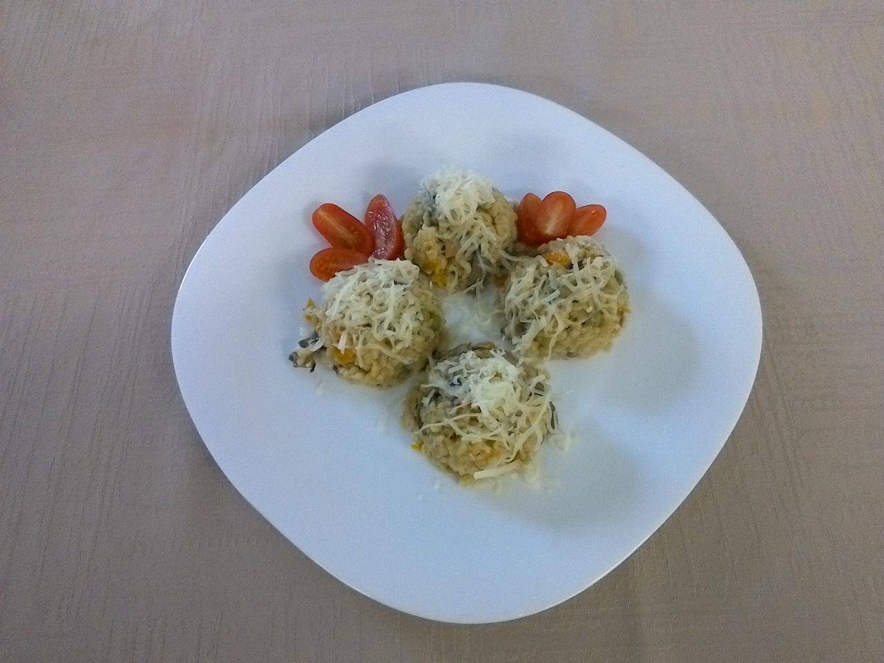 bulgurové rizoto s tofu a žampiony