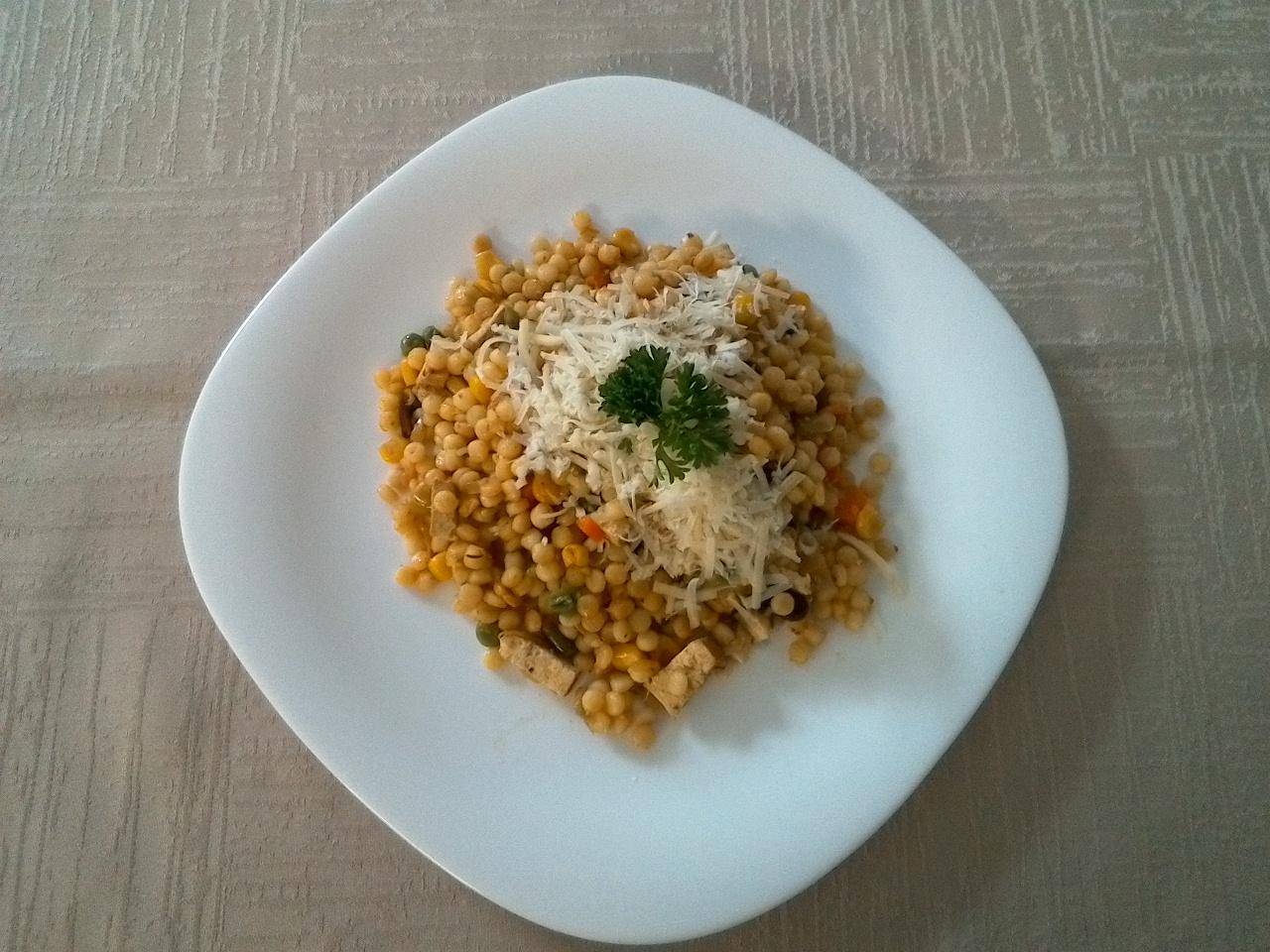 tarhoňové rizoto se sombrero zeleninou a tofu