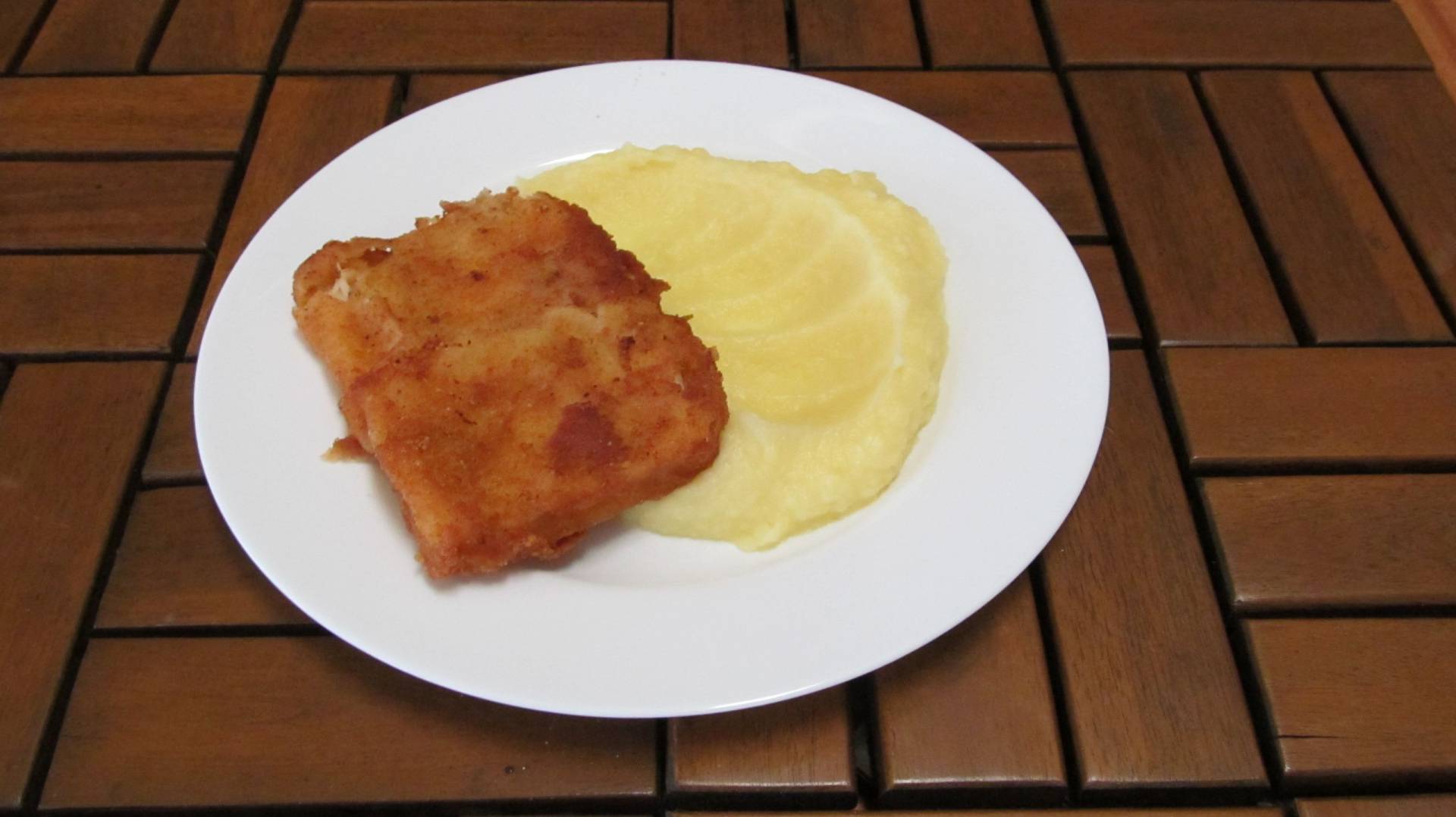 smažená treska, bramborová kaše