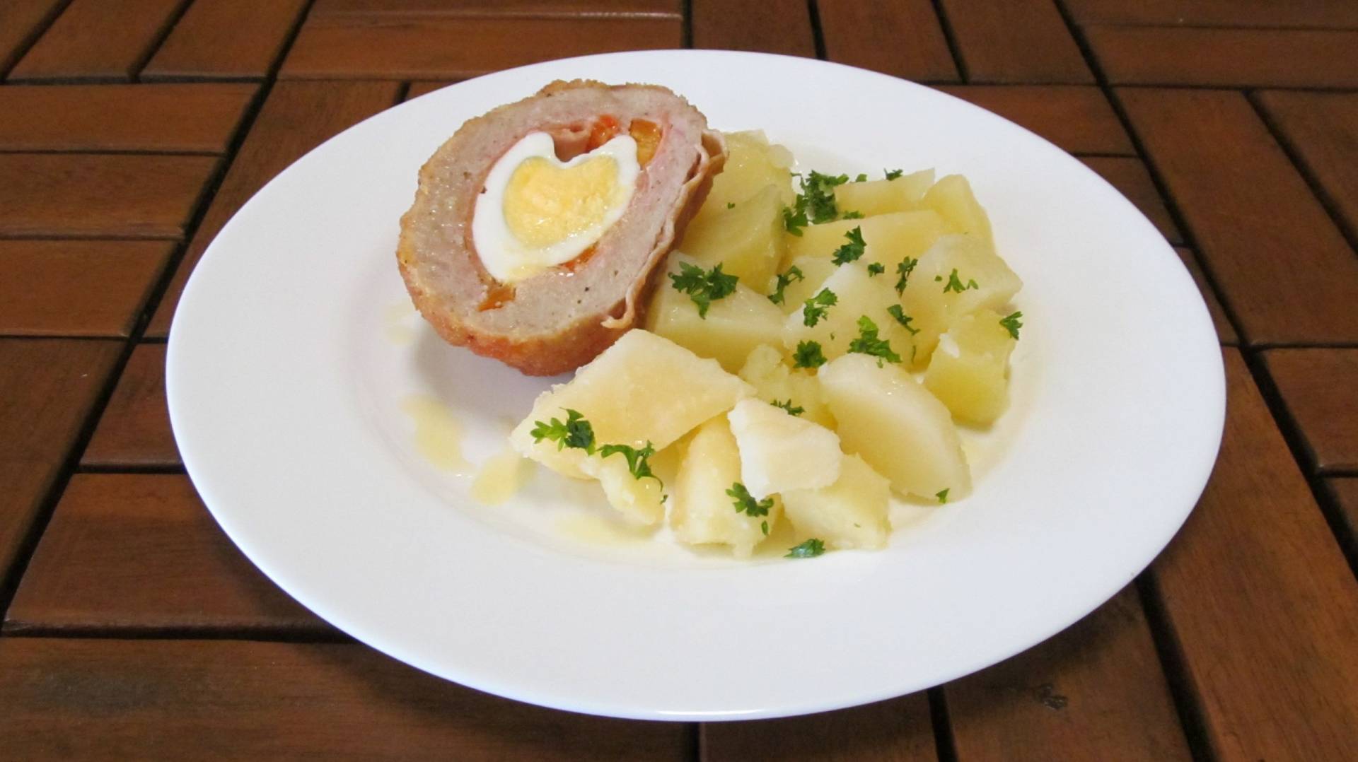 šumperské vejce, brambory s máslem